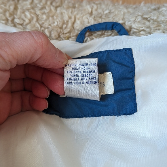 Vintage Teal Blue Green Down Puffer Vest Sherpa Collar Maurices Women's Medium - Picture 5 of 7